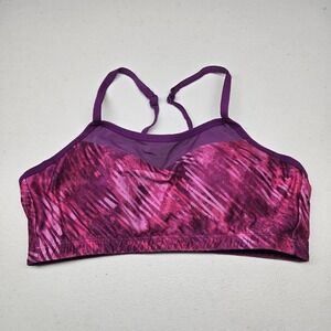 Moving Comfort Women Sports Bra Medium Pink Geometric Wireless Racerback